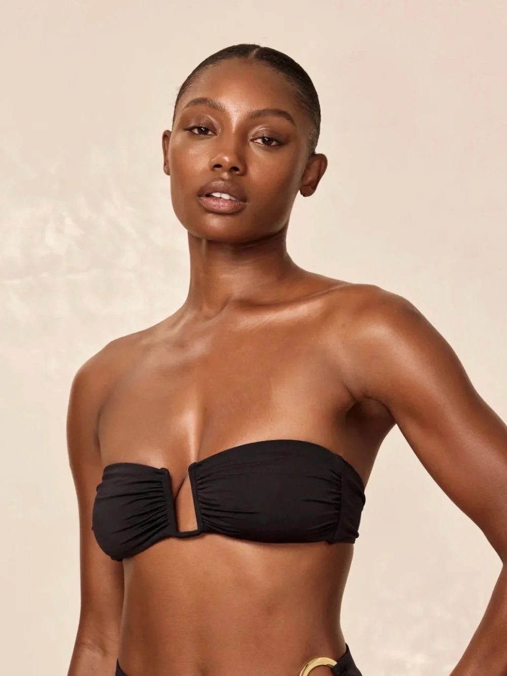 NWT Monday Swimwear ST. MARTINIQUE BANDEAU Top in Dark Jaguar size L